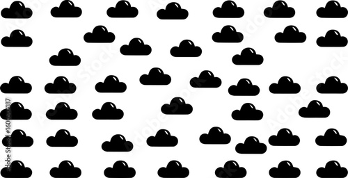 Cloudy weather forecast design element with cloud computing and cloud storage concept for data transfer and backup - vector illustration