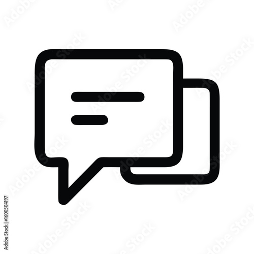 Black and white message bubbles illustration