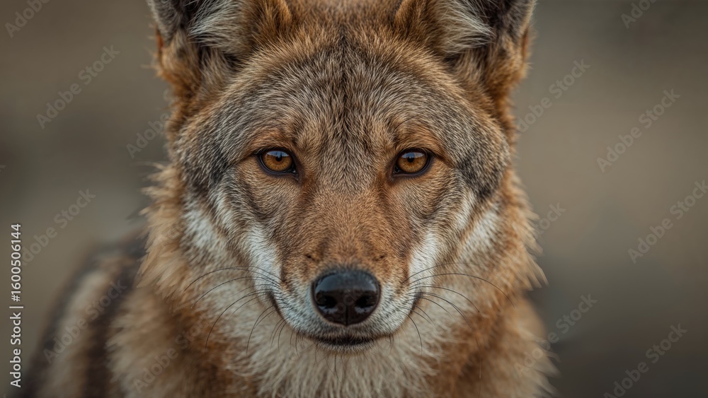 Obraz premium Detailed Portrait of a Coyote's Face