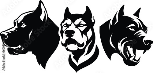 dog head, realistic, black and white illustration, digital art, high detail, precise lines, sharp contrast
