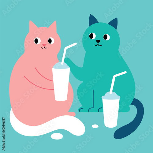 Calm pet spa day featuring soothing massage and brushing colour Art Vector illustration