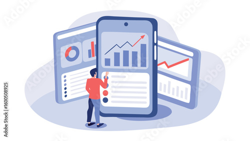 mobile phone with social media icons