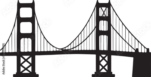 Golden gate bridge black silhouette vector, bridge isolated
By Vintage Design