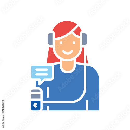 Audio Guide color flat icon.