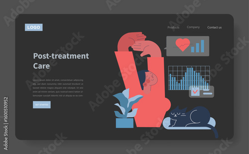 Post-Treatment Care Illustration with Relaxed Woman