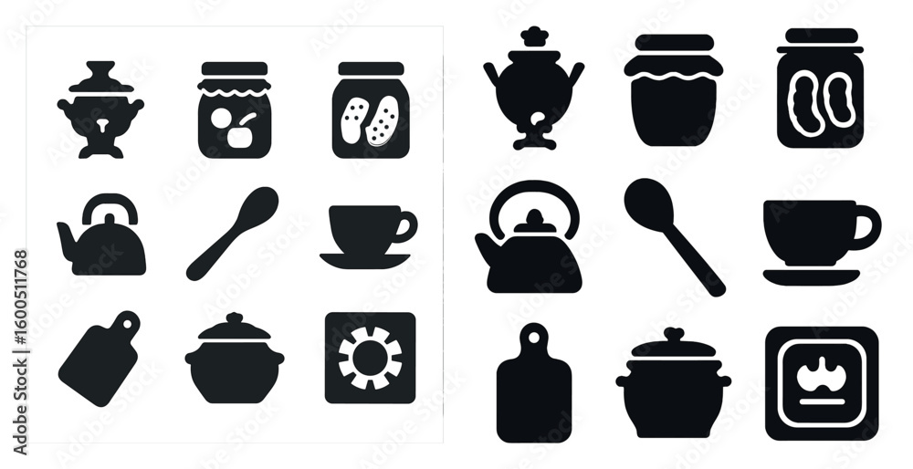 Kitchen solid icons set – filled, cooking and culinary symbol collection Kitchen solid icons set – filled, cooking and culinary symbol collection