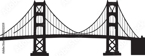 Golden gate bridge black silhouette vector, bridge isolated
By Vintage Design