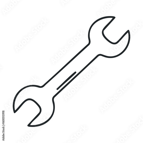 Simple outline of a wrench icon representing tools and repair concepts