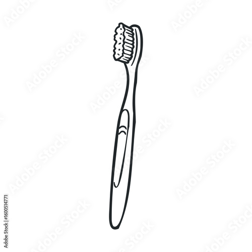 Simple black and white line drawing of a toothbrush