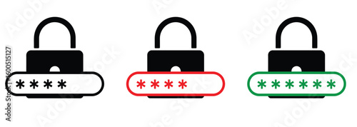 Secure your data with these essential lock and password icons, signifying access control and digital safety for your online presence