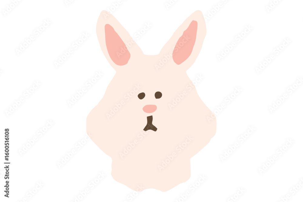 Obraz premium ウサギの可愛い手描きアイコン