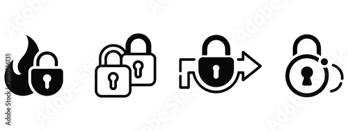 Unlock secure data protection with these dynamic lock icons representing safety, access, and digital security solutions for modern businesses and cybersecurity.