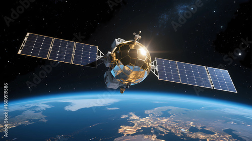 Fototapeta Naklejka Na Ścianę i Meble -  Space station aerospace technology flying in space