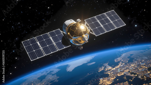 Fototapeta Naklejka Na Ścianę i Meble -  Space station aerospace technology flying in space