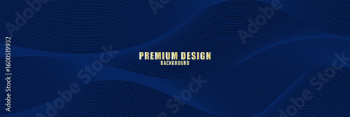 Premium background design with diagonal dark blue line pattern. Vector horizontal template for digital lux business banner, contemporary formal invitation, luxury voucher, prestigious gift certificate