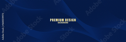 Premium background design with diagonal dark blue line pattern. Vector horizontal template for digital lux business banner, contemporary formal invitation, luxury voucher, prestigious gift certificate
