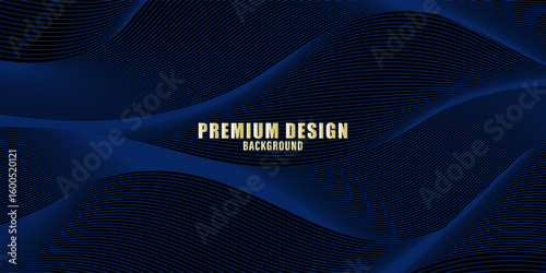 Premium background design with diagonal dark blue line pattern. Vector horizontal template for digital lux business banner, contemporary formal invitation, luxury voucher, prestigious gift certificate