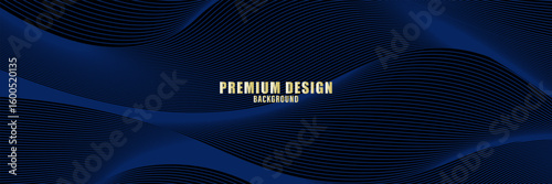 Premium background design with diagonal dark blue line pattern. Vector horizontal template for digital lux business banner, contemporary formal invitation, luxury voucher, prestigious gift certificate