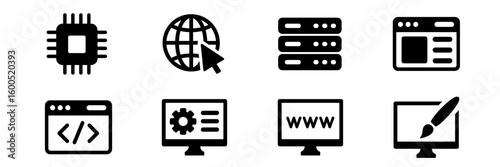 Development icon. Web development icons