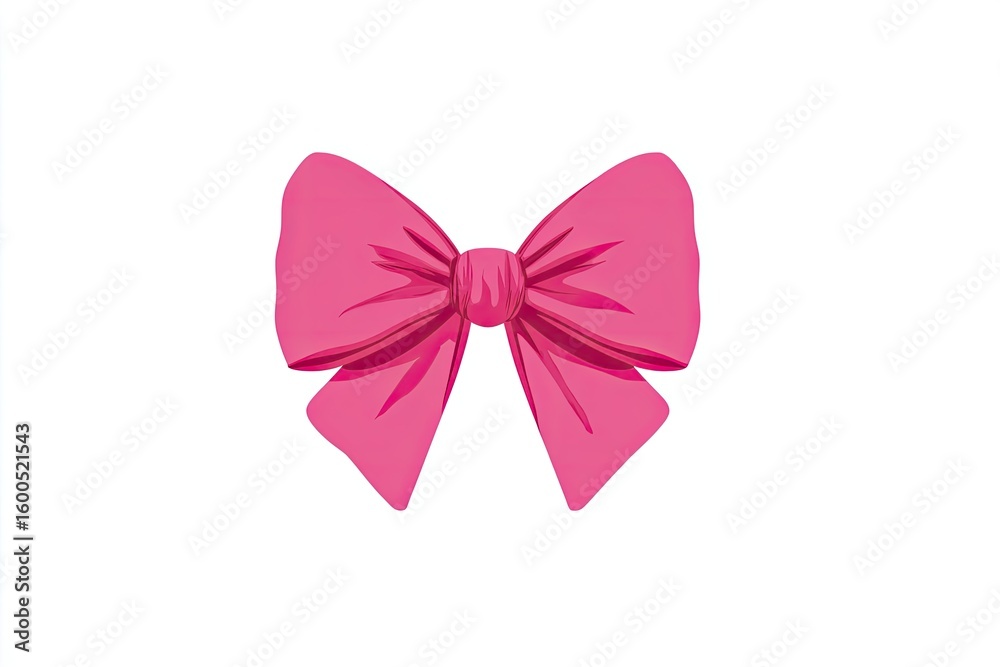 Pink Fabric Bow Knot on White Background Pink Fabric Bow Knot on White Background