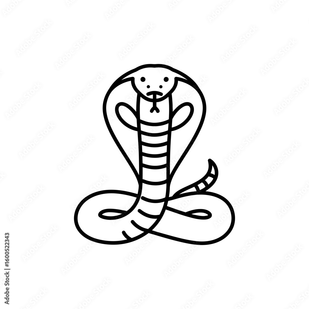 Fototapeta premium Thin Silhouette of a Cobra in Profile