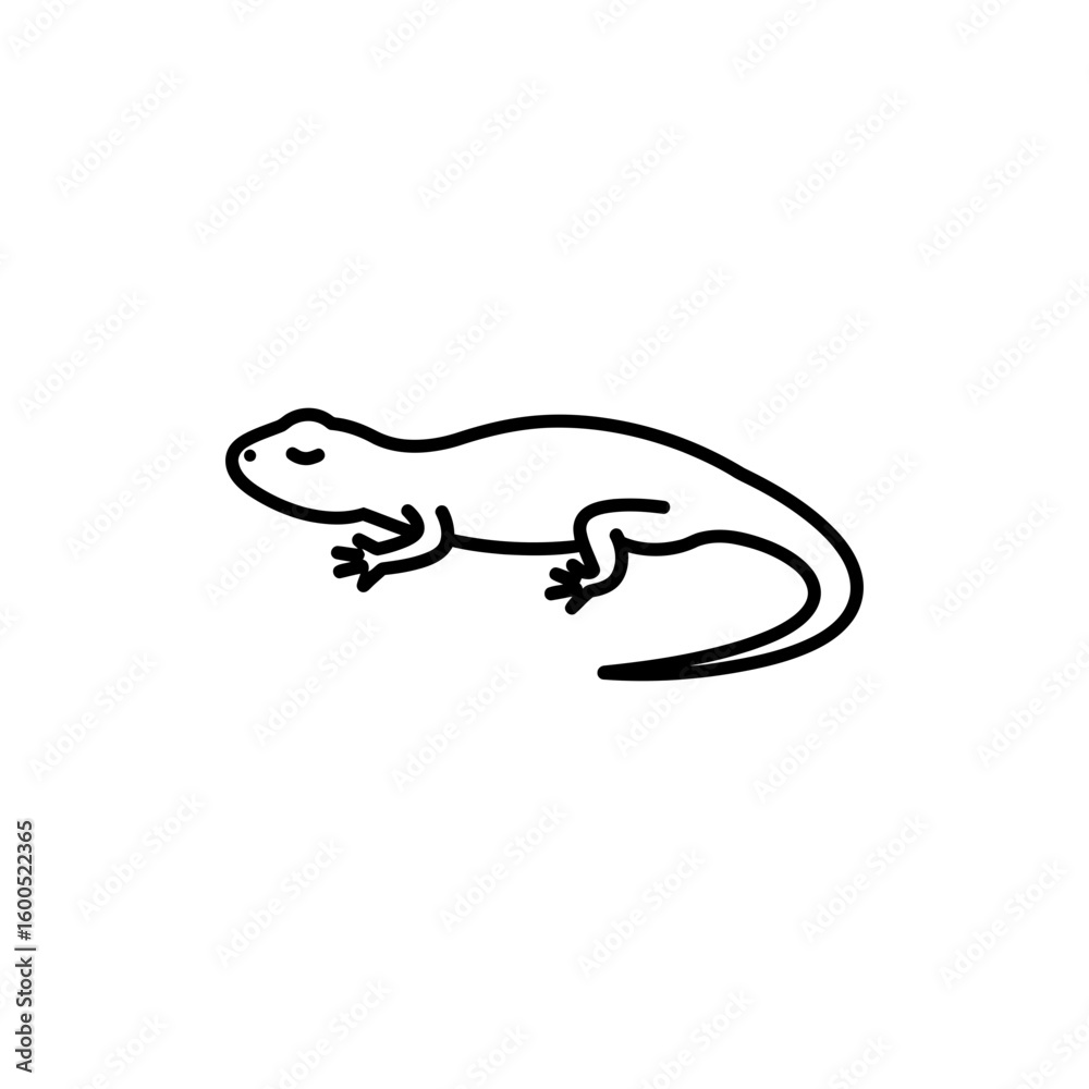 Obraz premium Outline of a Lizard Basking Under the Sun