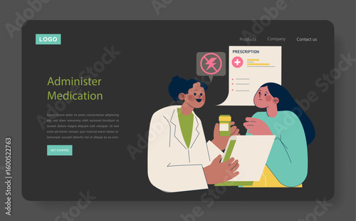 Administer Medication Illustration with Prescription Interaction