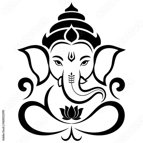 lord ganesha line art drawing, god ganesh picture, god ganesh vector image