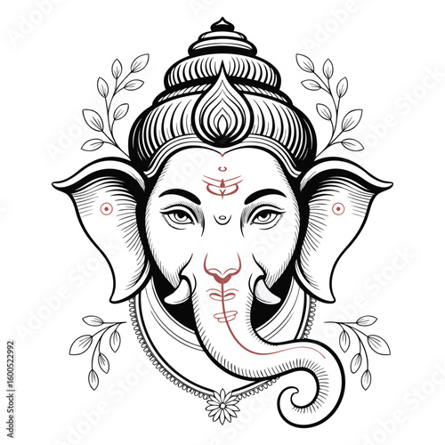 lord ganesha line art drawing, god ganesh picture, god ganesh vector image