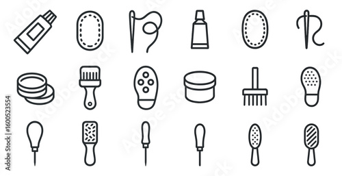 Beauty and spa linear icons set – outline, personal care, grooming essentials