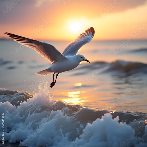seagull in flight