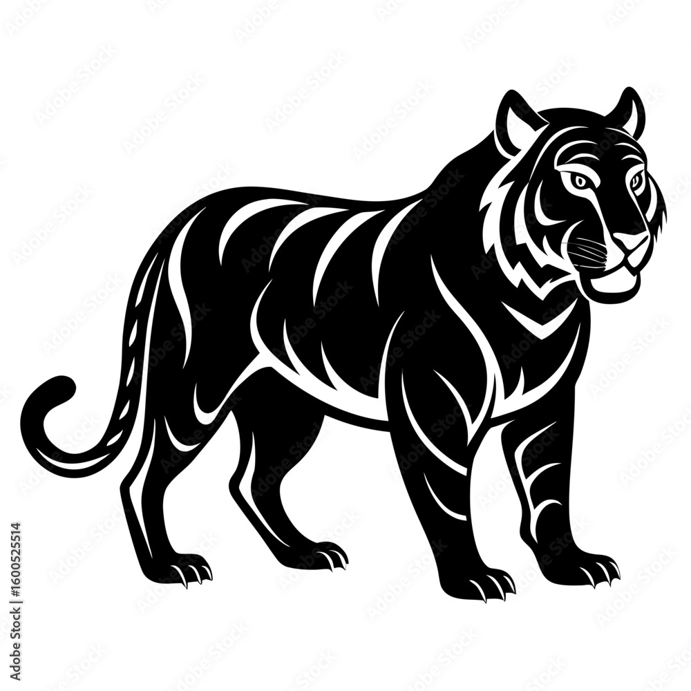 Fototapeta premium Strong Tiger Silhouette in Motion