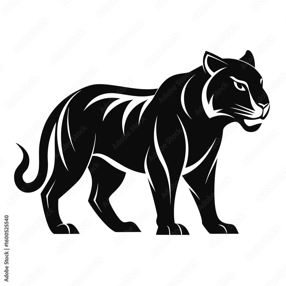 Obraz premium Strong Tiger Silhouette in Motion