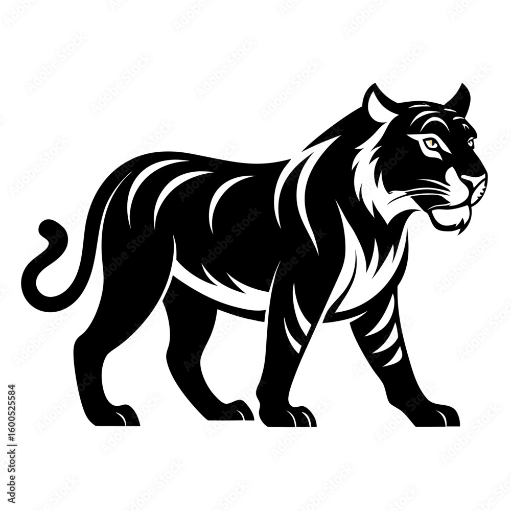 Fototapeta premium Strong Tiger Silhouette in Motion