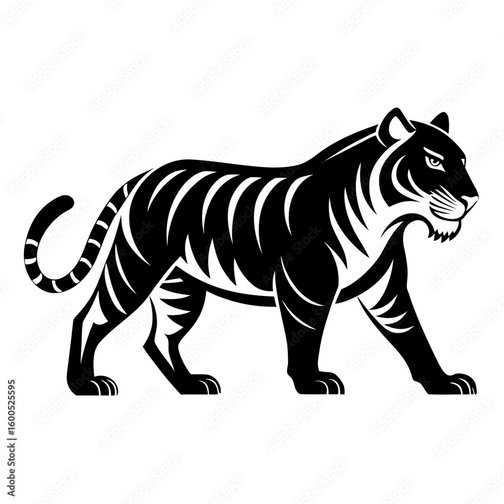 Naklejka premium Strong Tiger Silhouette in Motion