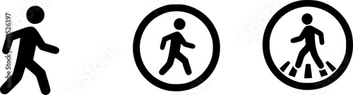 set of A person walking or walk sign flat vector icon for apps and websites
on white background