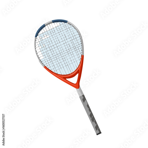 squash red color racket , sports illustration