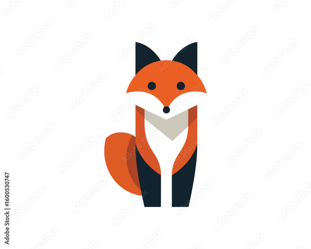 Obraz premium Geometric Fox Vector Illustration for Logo and Design Elements