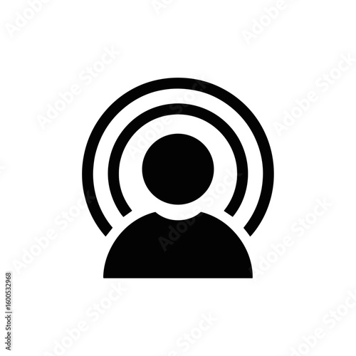 Broadcast icon symbolizing communication, live streaming, and digital information transmission