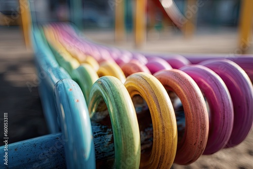 Colorful spiral playground equipment