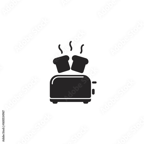 Freshly Toasted Bread A Simple Breakfast Icon in Black Silhouette Style