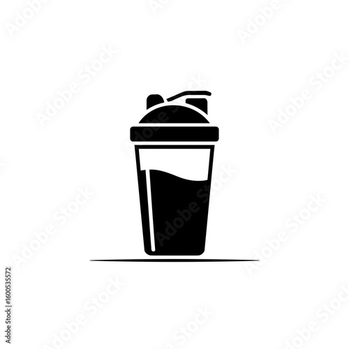 Shaker bottle icon for protein shakes and supplements. Vector glyph illustration.