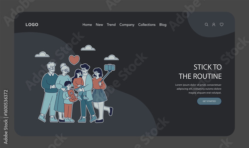 Connection Between Generations. Flat Vector Illustration