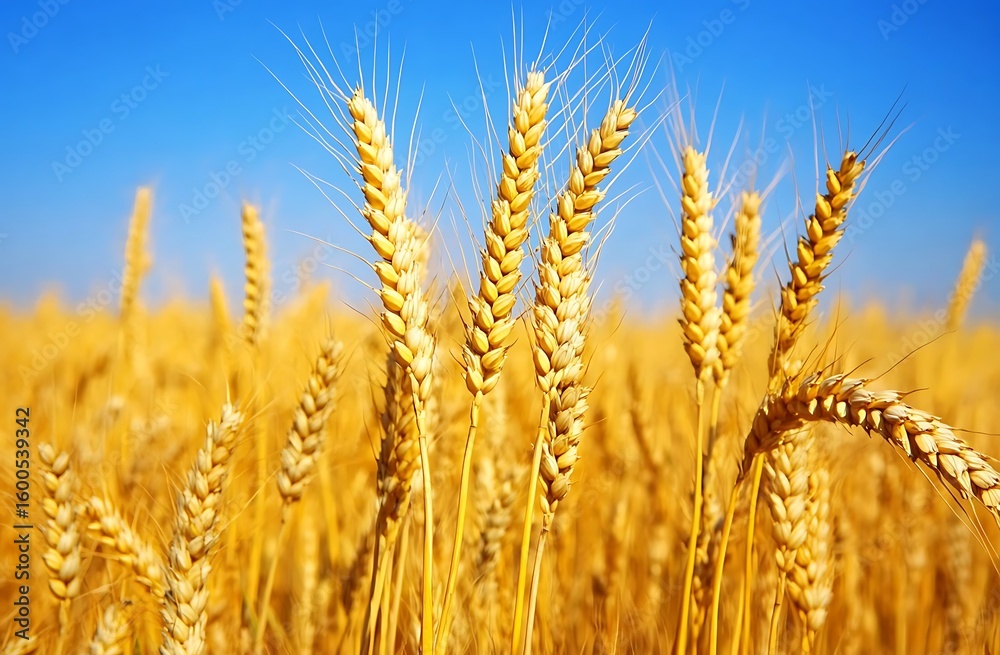 Fototapeta premium A beautiful wheat field at sunset