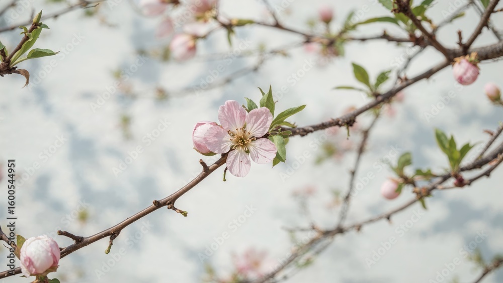Obraz premium Fruit flowers emerging behind glass windows