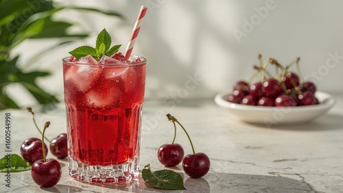 Cherry fruit drink. Vitamin-rich summer refresher