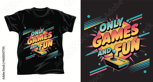 Retro Gaming Graphic T Shirt Design Print