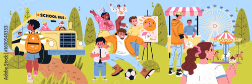 Children Enjoying Activities at a School Event