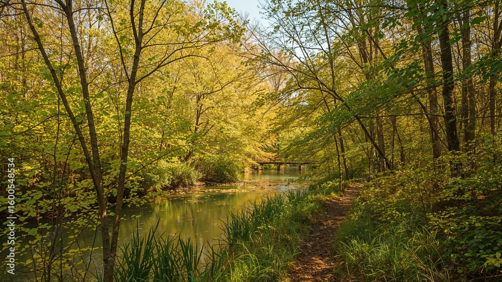 Obraz premium Trail Through Tanyard Creek Nature Area