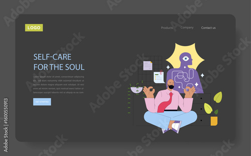 Self-Care for the Soul Illustration with Meditation